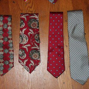 Vintage Retro Ties Red Silk Lot of 4 meeting street mallory church  new haven
